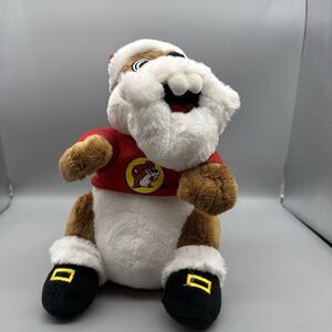 Buc-ees 2022 Beaver Plush Santa Clause Holiday Christmas Stuffed Bucees 10"